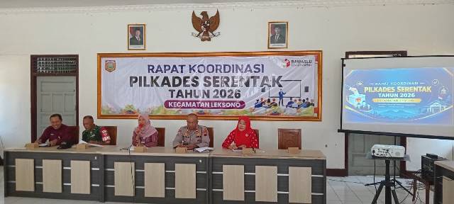RAPAT KOORDINASI PILKADES SERENTAK TAHUN 2026 KECAMATAN LEKSONO